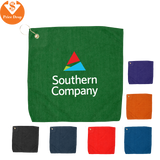 15" x 15" Hemmed Golf Towel w/ Hook 15" x 15" Hemmed Golf Towel w/ Hook