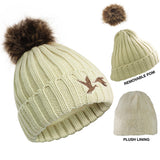 Cable Knit Beanie w/ Removable Pom-Pom Cable Knit Beanie w/ Removable Pom-Pom