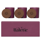 GLASS CANDLE 3-PACK WITH ACACIA WOOD LIDS GLASS CANDLE 3-PACK WITH ACACIA WOOD LIDS
