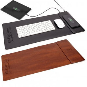 Desktop Keyboard Mat w/ Charging Station