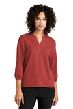 Mercer + Mettle® Ladies Stretch Crepe 3/4 Sleeve Blouse