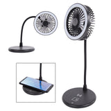 Desktop Fan w/ Ring Light & Wireless Charger