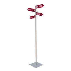 Wayfinding Arrow Sign Post Kit (With Four Double-Sided Imprinted Signs)