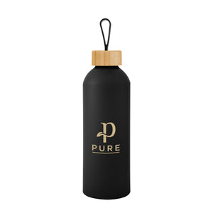 25 oz Blaire Recycled Aluminum Bottle With Bamboo Lid And Carry Handle