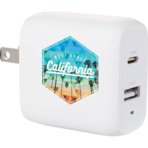 UL Listed 20W Dual USB-A & Type-C Wall Charger