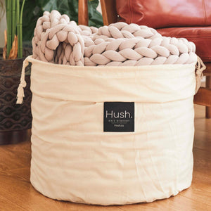 Hush Hand Knitted 15Lbs Weighted Blanket: Cream