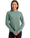 Cutter & Buck® Adapt Knit Recycled Heathered Hooded Pullover