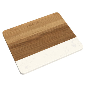 ACACIA WOOD AND FAUX MARBLE CUTTING BOARD