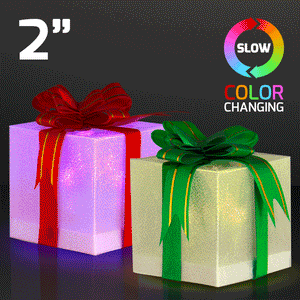 SMALL LIGHT UP GIFT BOX ORNAMENTS