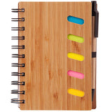 Bamboo Front Cover Notebook with Sticky Note and Pen